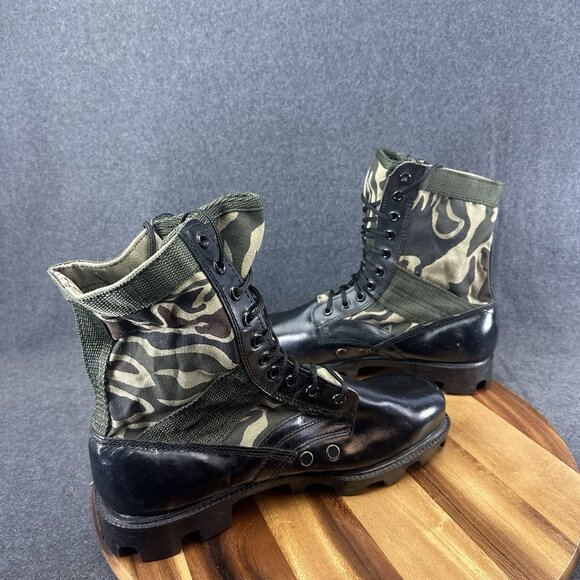 Vintage Jungle Boots Men's 13W Duck Hunter Camo Combat Lace Up Military Boots - Picture 7 of 13
